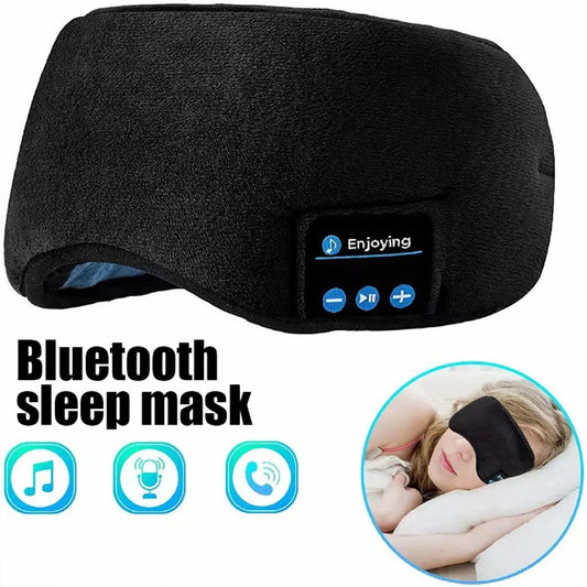 Diadema Bluetooth Deportiva y para Dormir | Auriculares Inalámbricos + Antifaz Suave con Música